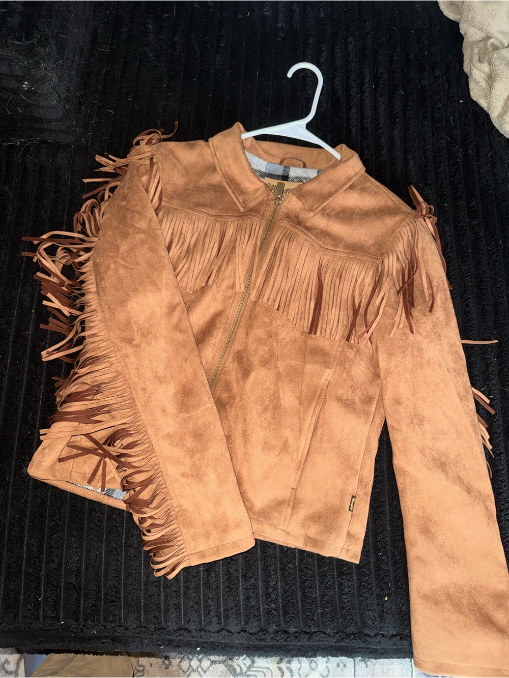 Wrangler Tan Suede Fringe Jacket